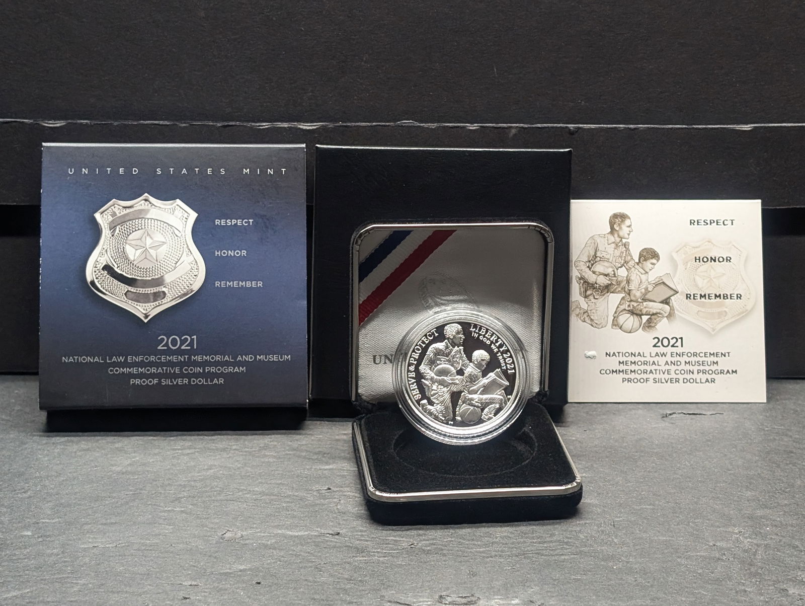 2021-P PROOF Law Enforcement Commem Silver Dollar in OGP w/ COA (1 of 4)