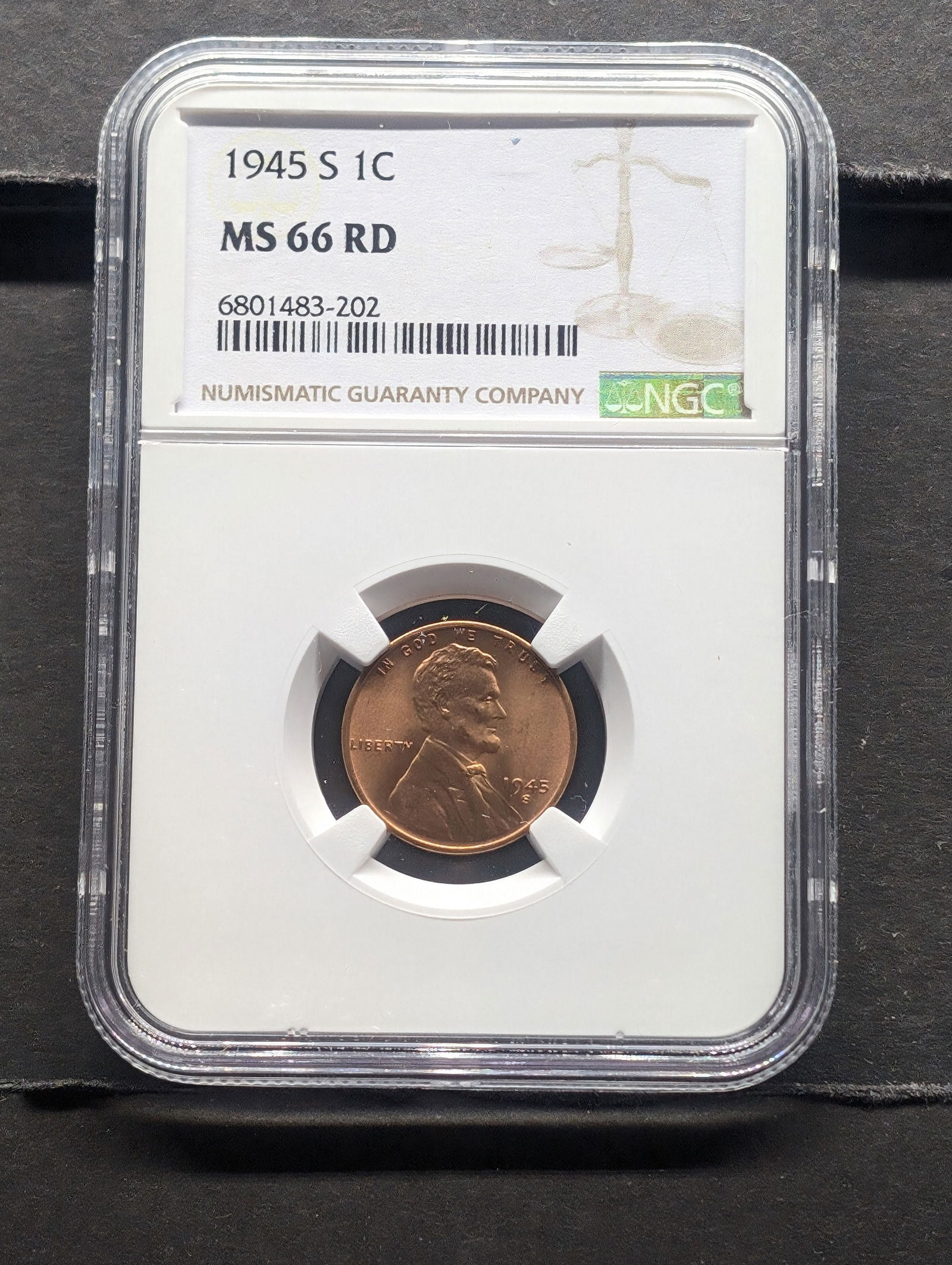 1945-S Lincoln Wheat Cent - NGC MS66 RD (1 of 4)