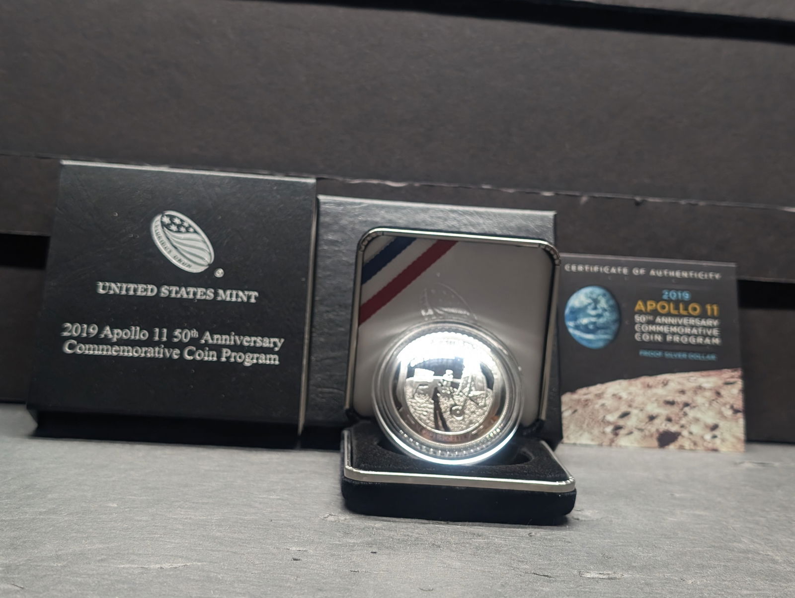 2019-P PROOF Apollo 11 50th Anniv. Commem Silver Dollar in OGP w/ COA (1 of 4)