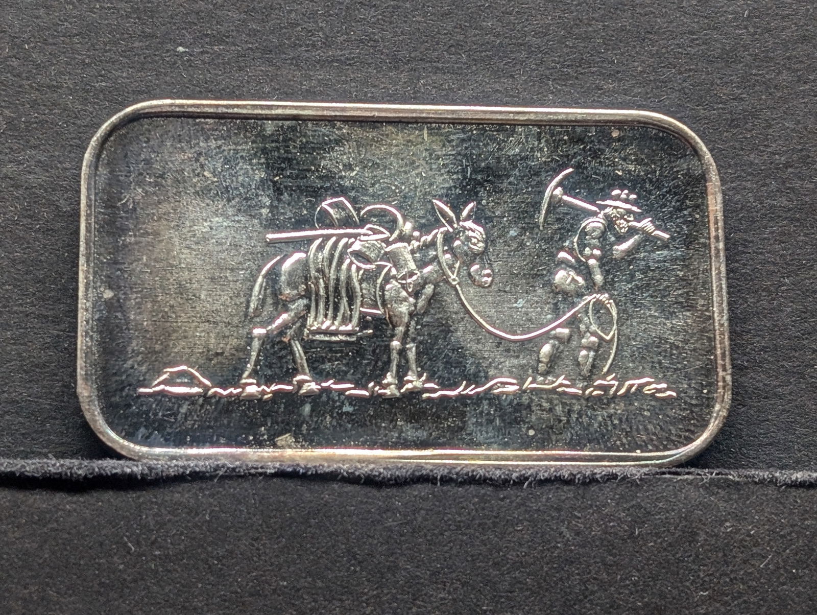 1 Troy Oz. .999 FINE SILVER Donkey & Miner Designed Art Bar (1 of 2)