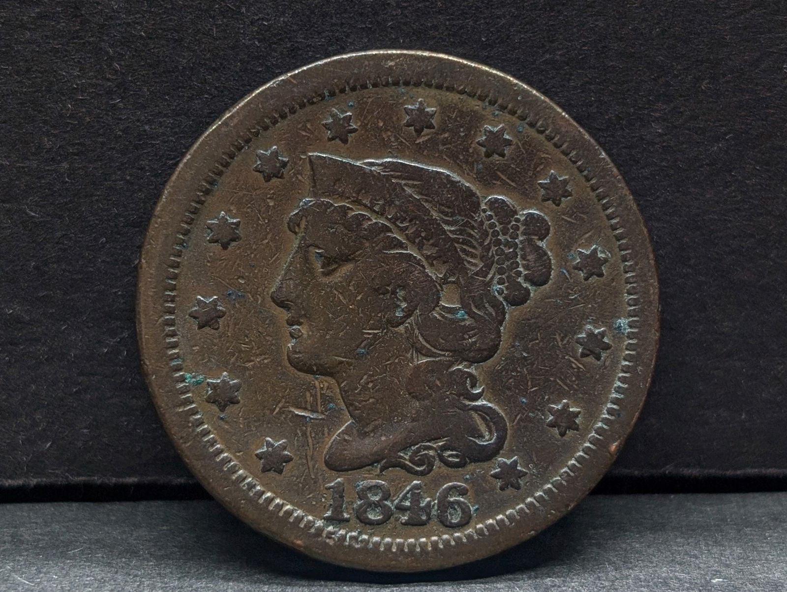 1846 Braided Hair Large Cent (1 of 2)