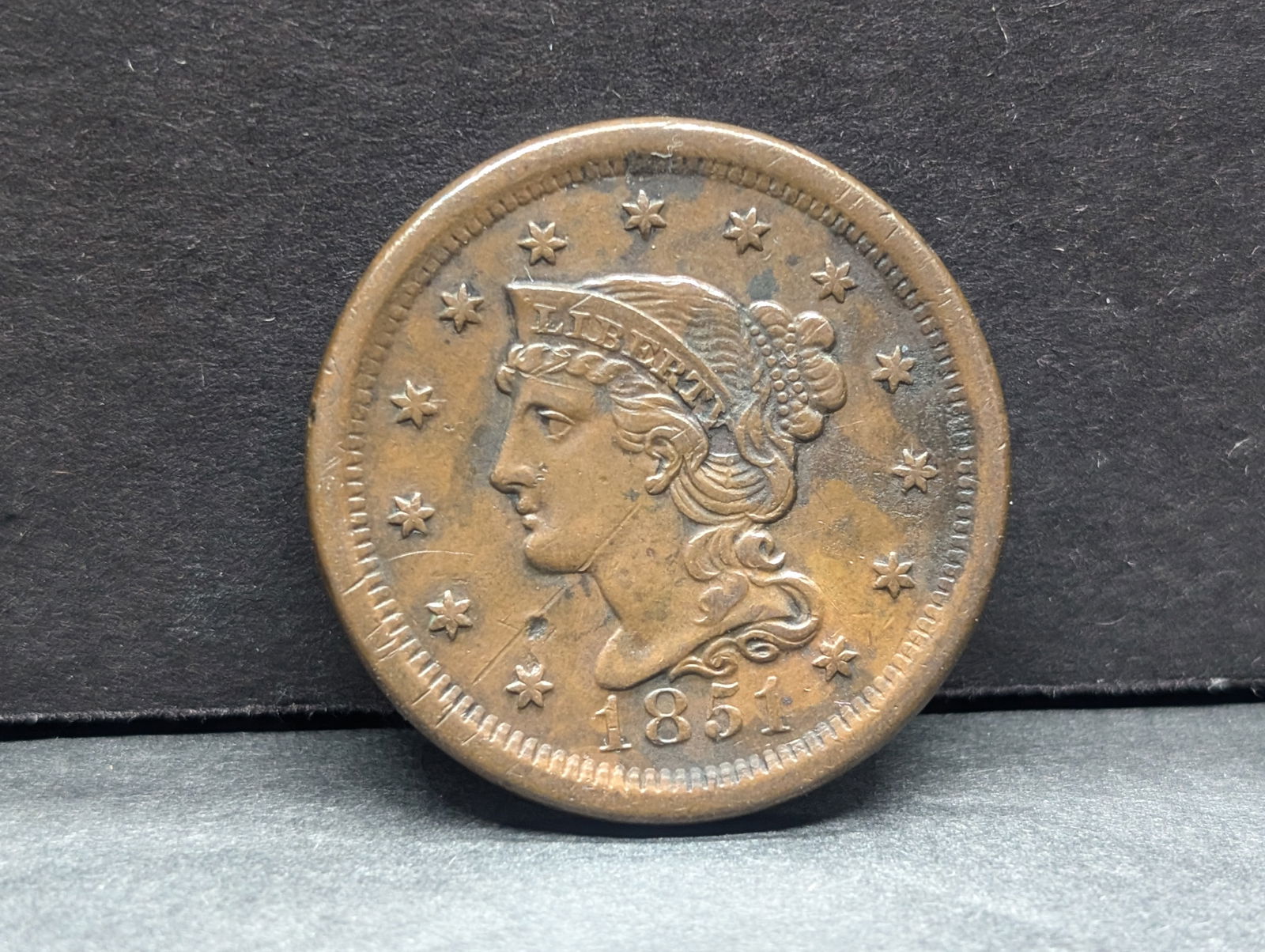 1851 Braided Hair Large Cent *XF* (1 of 2)