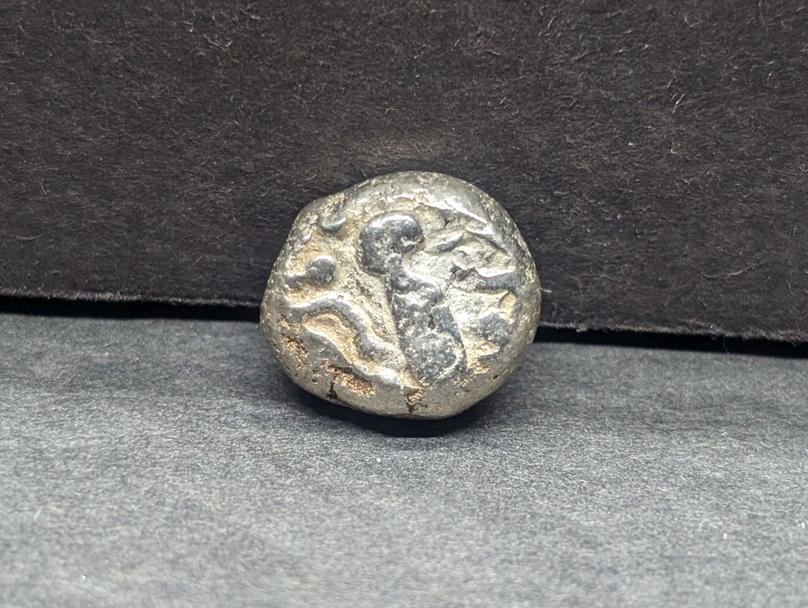 Ancient 11th Century India Chalukya Silver Drachm - Heaven & Hell Coin (1 of 2)