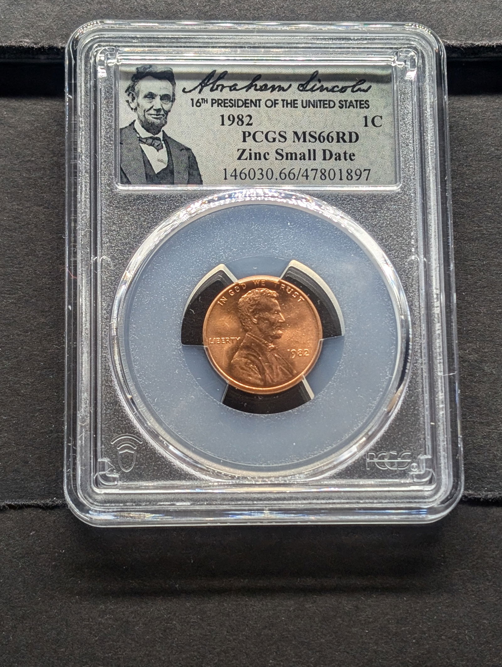 1982 Zinc Small Date Lincoln Memorial Cent - PCGS MS66 RD (1 of 4)