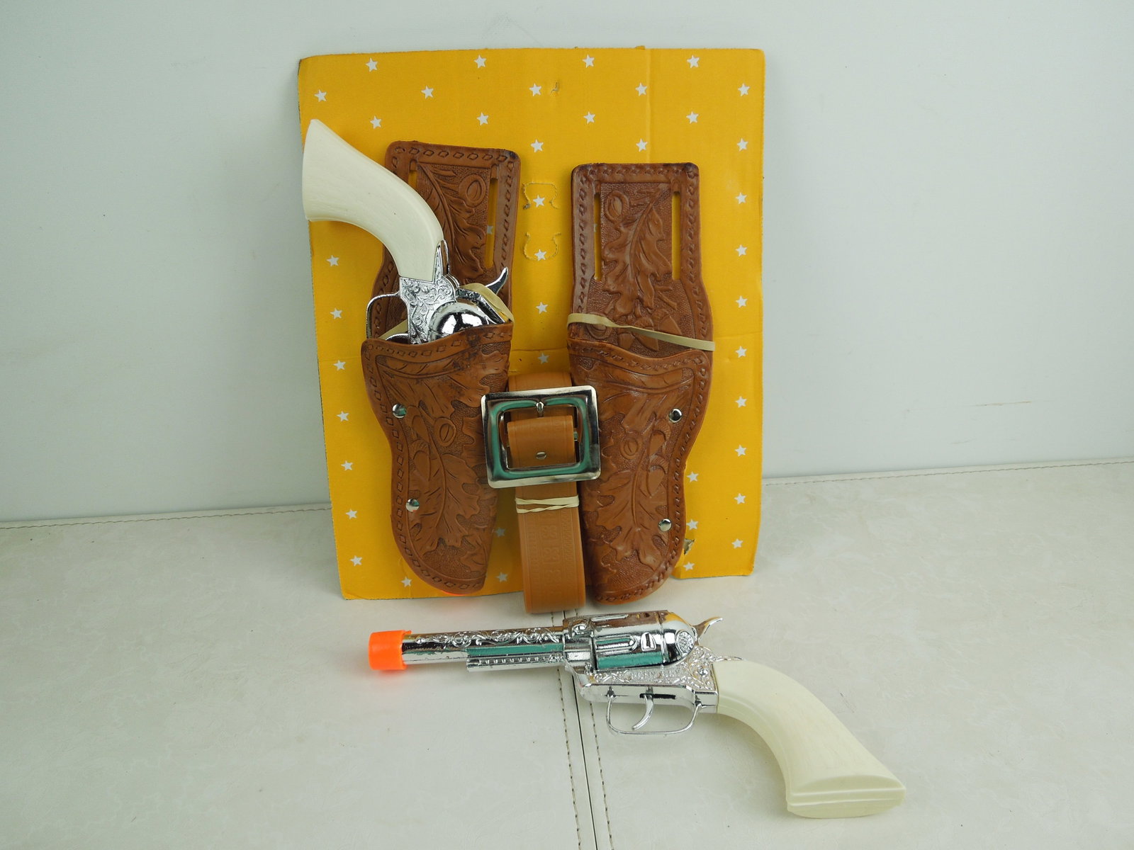 (2) Pony Boy Cap Guns Mint on Card w/ Holsters: (2) Pony Boy Cap Guns Mint on Card w/ Holsters