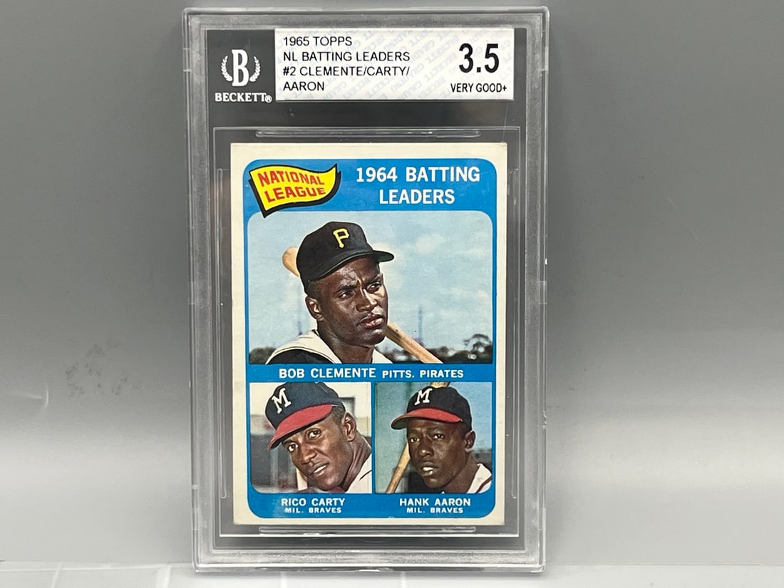 1965 Topps NL Batting Leaders BVG 3.5 Roberto Clemente/Hank Aaron - HOF (1 of 2)