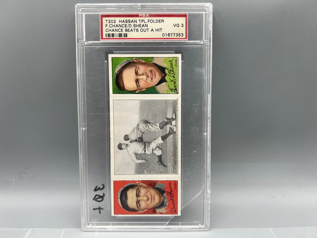 1912 T202 Hassan Triple Folder Frank Chance/Dean Shean PSA 3 - Broken Case - HOF (1 of 3)