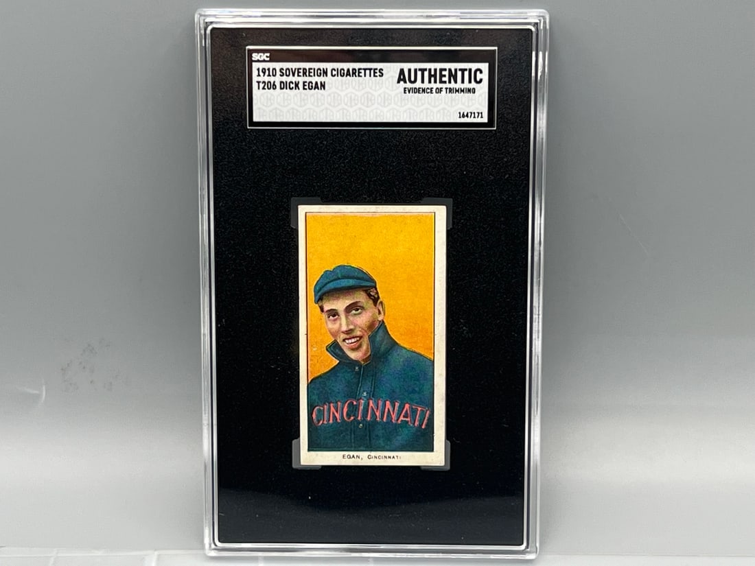 1909-11 T206 Dick Egan SGC Authentic - Sovereign 350 Back (1 of 2)