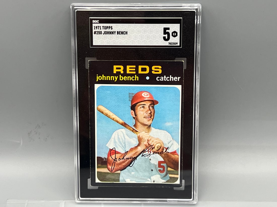 1971 Topps #250 Johnny Bench (HOF) / Reds - SGC 5 EX (1 of 2)