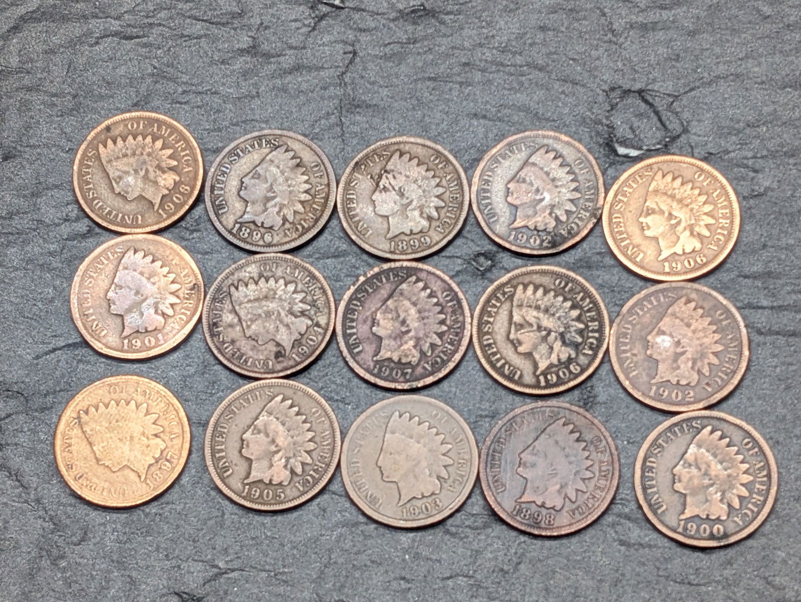 15 Assorted Indian Head Cents (1 of 4)