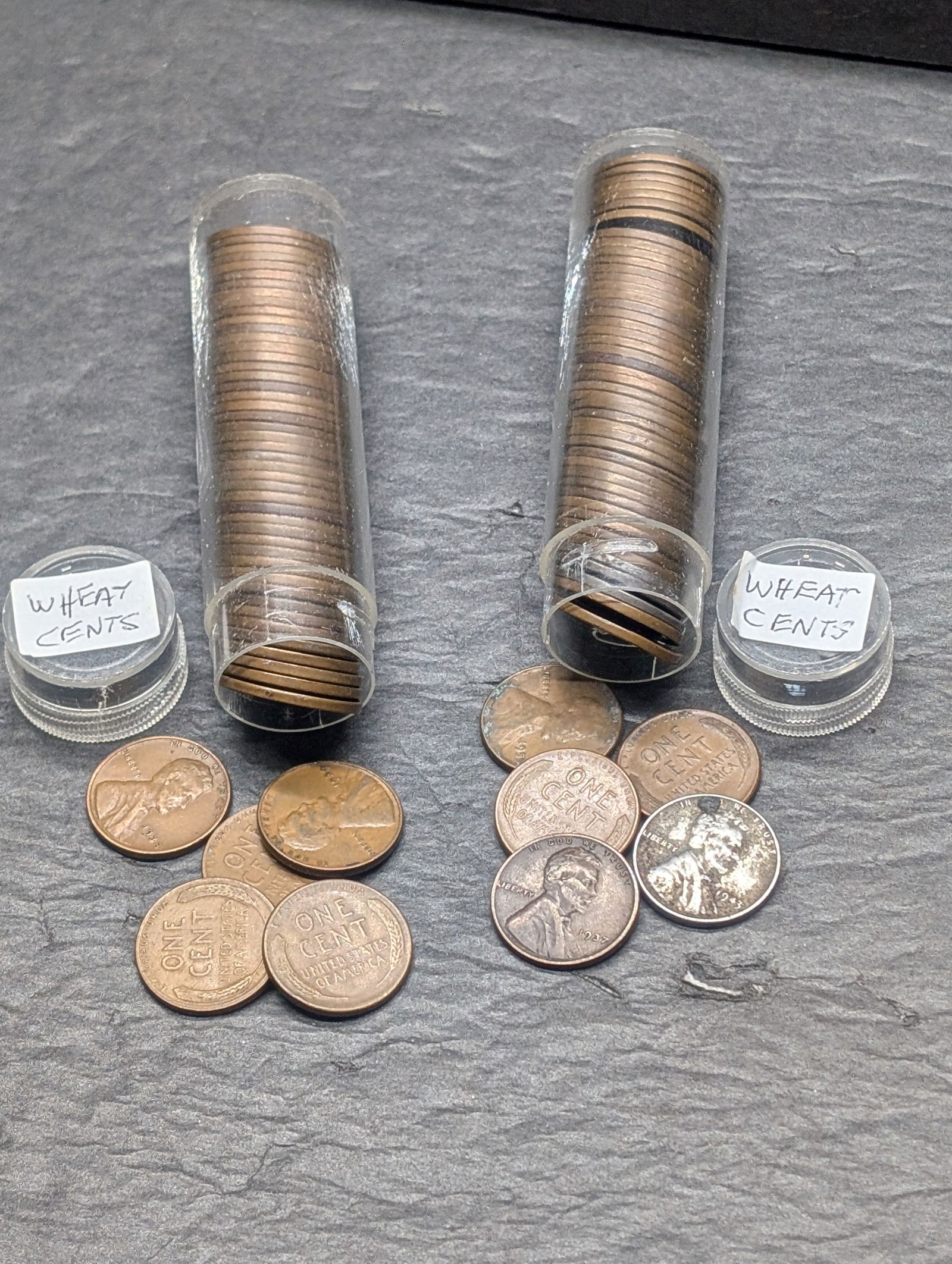 (2) Rolls of Mixed Date Lincoln Wheat Cents (1 of 4)