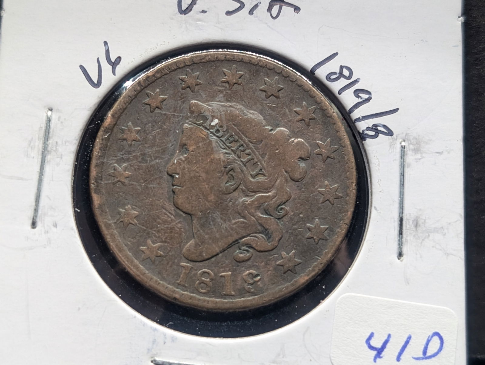 1819/8 Matron Head Large Cent - 205 Years Old - Nice Details (1 of 3)