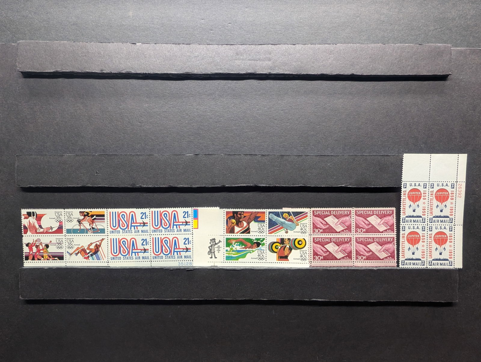 5 Airmail Plate Block Stamps- Mint, Never Hinged (1 of 5)