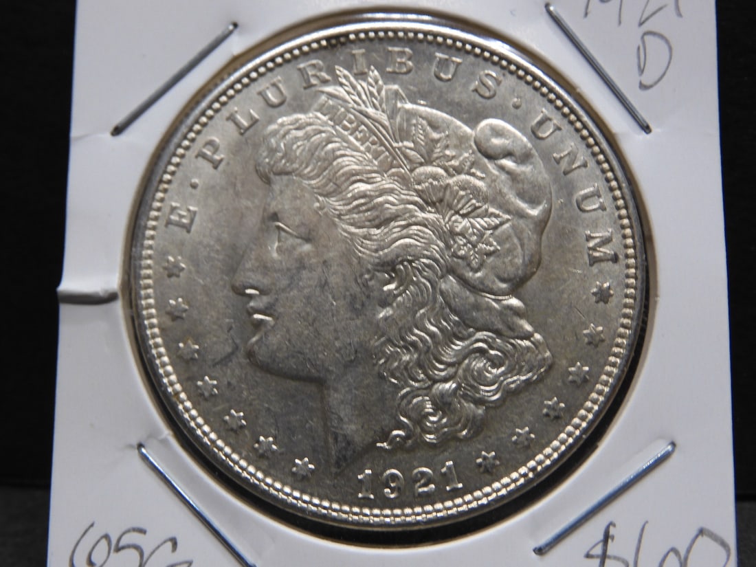1921-D Morgan Silver Dollar, CH UNC (1 of 3)