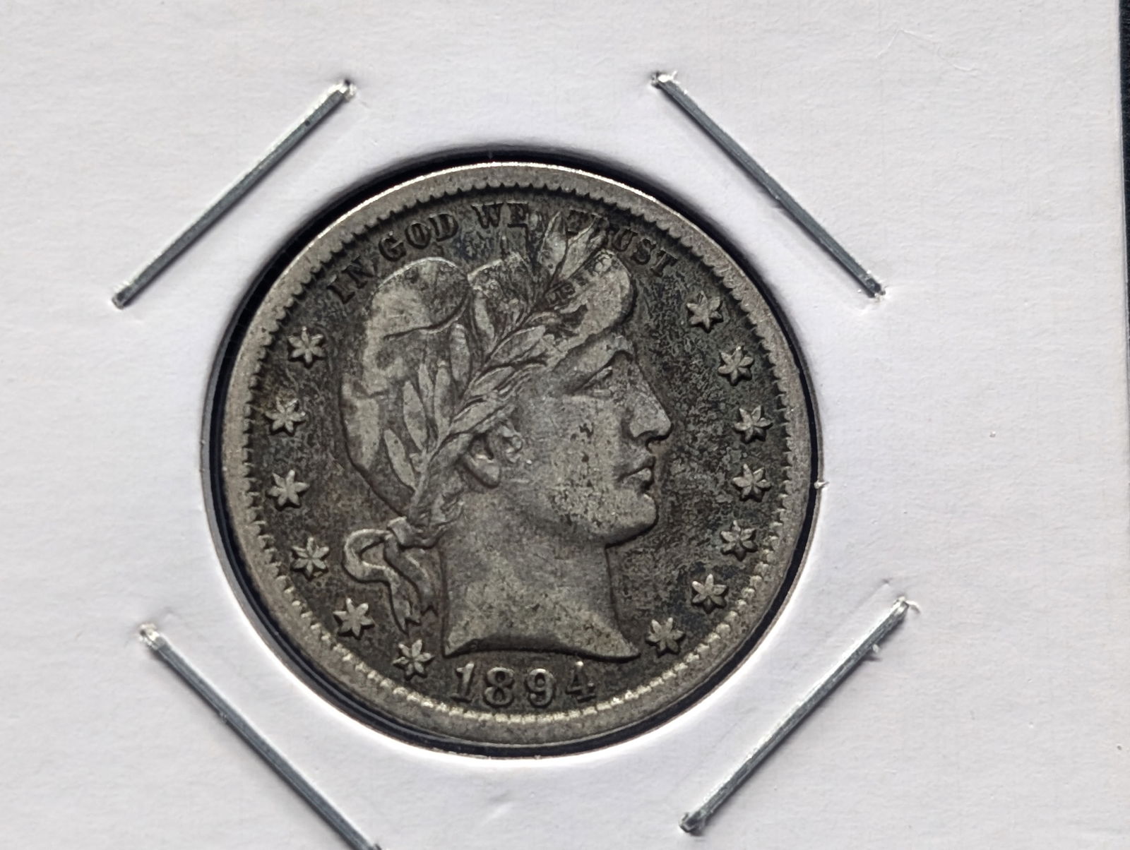 1894-O Barber Quarter, Better Date, VF (1 of 3)