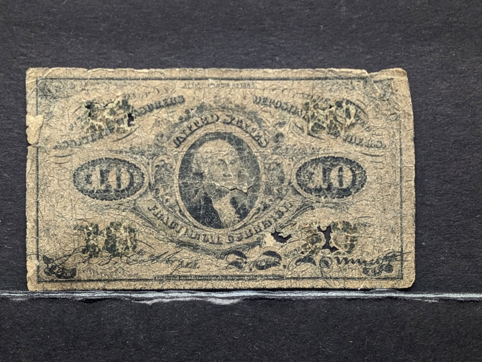 1866 10 Cents United States Fractional Currency.  Bust Of George Washington. (1 of 2)