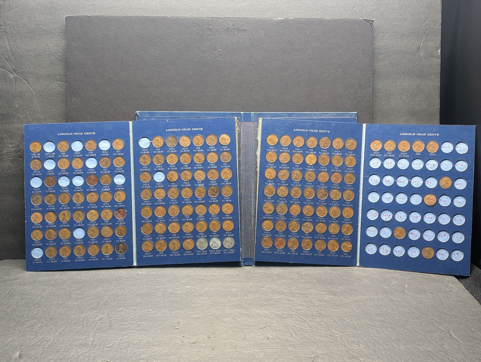 1909-1964 Lincoln Head Wheat/Memorial Cents 143-Coin Starter Set.  Missing S-VDB, 09-S Thru 15-S, (1 of 10)