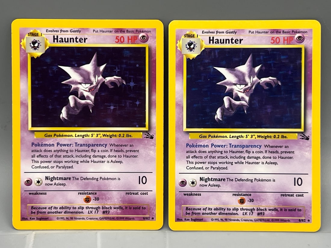 Lot of (2) 1999 Pokemon Fossil Haunter Holo #6/62: Lot of (2) 1999 Pokemon Fossil Haunter Holo #6/62
