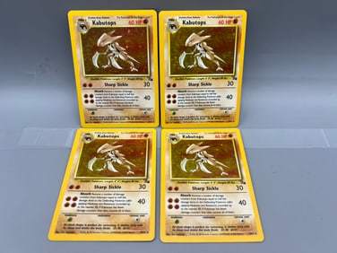 Lot of (4) 1999 Pokemon Fossil Kabutops Holo #9/62