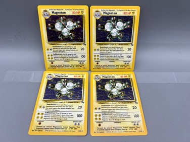Lot of (4) 1999 Pokemon Fossil Magneton Holo #11/62