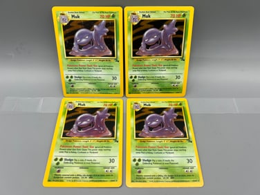 Lot of (4) 1999 Pokemon Fossil Muk Holo #13/62
