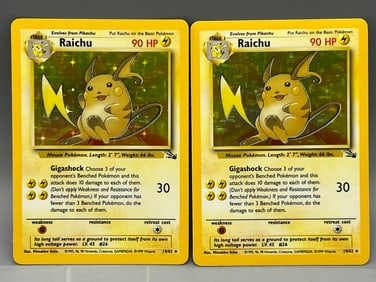 Lot of (2) 1999 Pokemon Fossil Raichu Holo #14/62