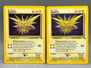Lot of (2) 1999 Pokemon Fossil Zapdos Holo #15/62