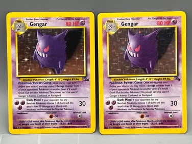 Lot of (2) 1999 Pokemon Fossil Gengar Holo #5/62