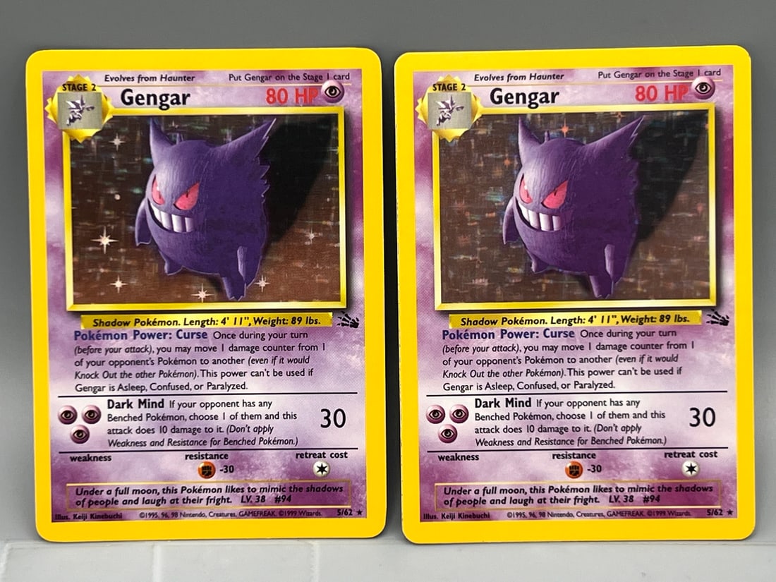 Lot of (2) 1999 Pokemon Fossil Gengar Holo #5/62 (1 of 2)