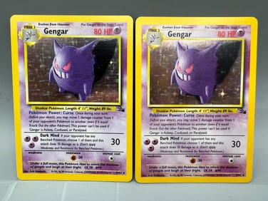 Lot of (2) 1999 Pokemon Fossil Gengar Holo #5/62