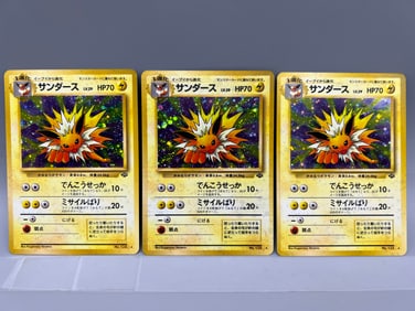 Lot of (3) 1997 Pokemon Jungle Japanese Jolteon Holo #135