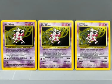 Lot of (3) 1999 Pokemon Jungle No Symbol Error Mr. Mine Holo #6/64