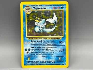 1999 Pokemon Jungle No Symbol Error Vaporeon Holo #12/64