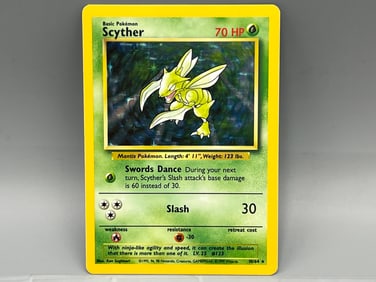 1999 Pokemon Jungle No Symbol Error Scyther Holo #10/64