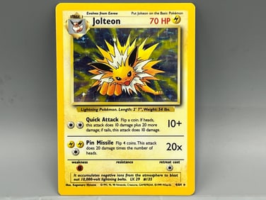 1999 Pokemon Jungle No Symbol Error Jolteon Holo #4/64