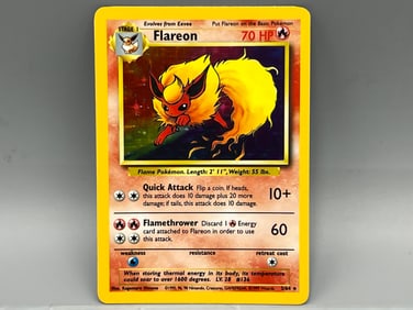 1999 Pokemon Jungle No Symbol Error Flareon Holo #3/64