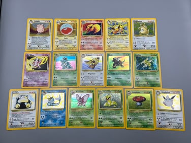 1999 Pokemon Jungle No Symbol Error Holo 16 Card Complete Set