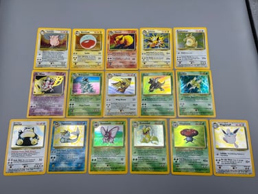 1999 Pokemon Jungle No Symbol Error Holo 16 Card Complete Set