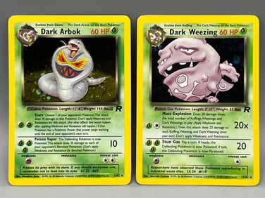 2000 Pokemon Rocket Dark Arbok #2/82 & Dark Weezing #14/82 Holos