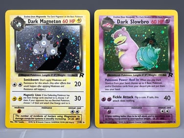 2000 Pokemon Rocket Dark Magneton #11/82 & Dark Slowbro #12/82 Holos