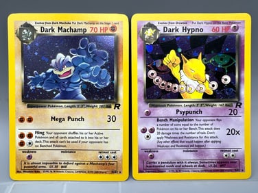 2000 Pokemon Rocket Dark Machamp #10/82 & Dark Hypno #9/82 Holos