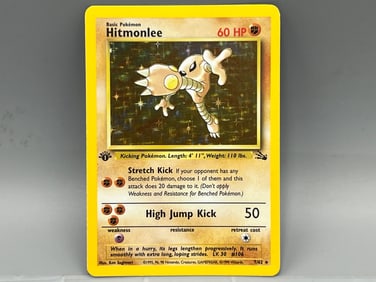 1999 Pokemon Fossil Hitmonlee 1st Edition Holo #7/62
