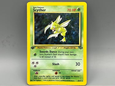 1999 Pokemon Jungle Scyther 1st Edition Holo #10/64