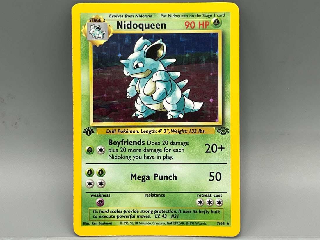 1999 Pokemon Jungle Nidoqueen 1st Edition Holo #7/64: 1999 Pokemon Jungle Nidoqueen 1st Edition Holo #7/64