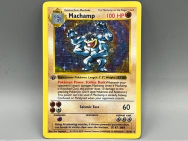 1999 Pokemon Base Set Machamp 1st Edition Holo #8/102
