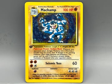 1999 Pokemon Base Set Machamp 1st Edition Holo #8/102