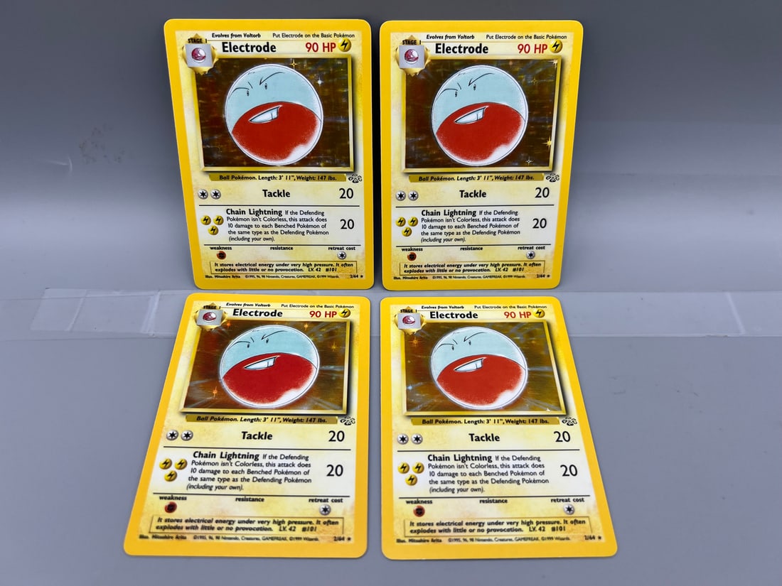 Lot of (4) 1999 Pokemon Jungle Electrode Holo #2/64: Lot of (4) 1999 Pokemon Jungle Electrode Holo #2/64