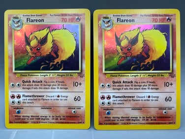 Lot of (2) 1999 Pokemon Jungle Flareon Holo #3/64