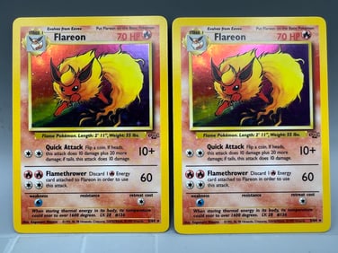 Lot of (2) 1999 Pokemon Jungle Flareon Holo #3/64