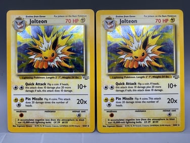 Lot of (2) 1999 Pokemon Jungle Jolteon Holo #4/64